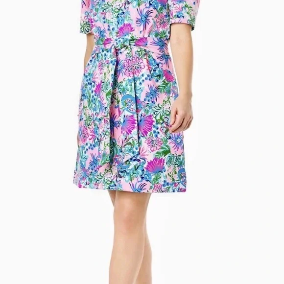 Lilly Pulitzer Harriet Mandevilla Baby Paradise Petals Terry Dress Size XS - Picture 4 of 14